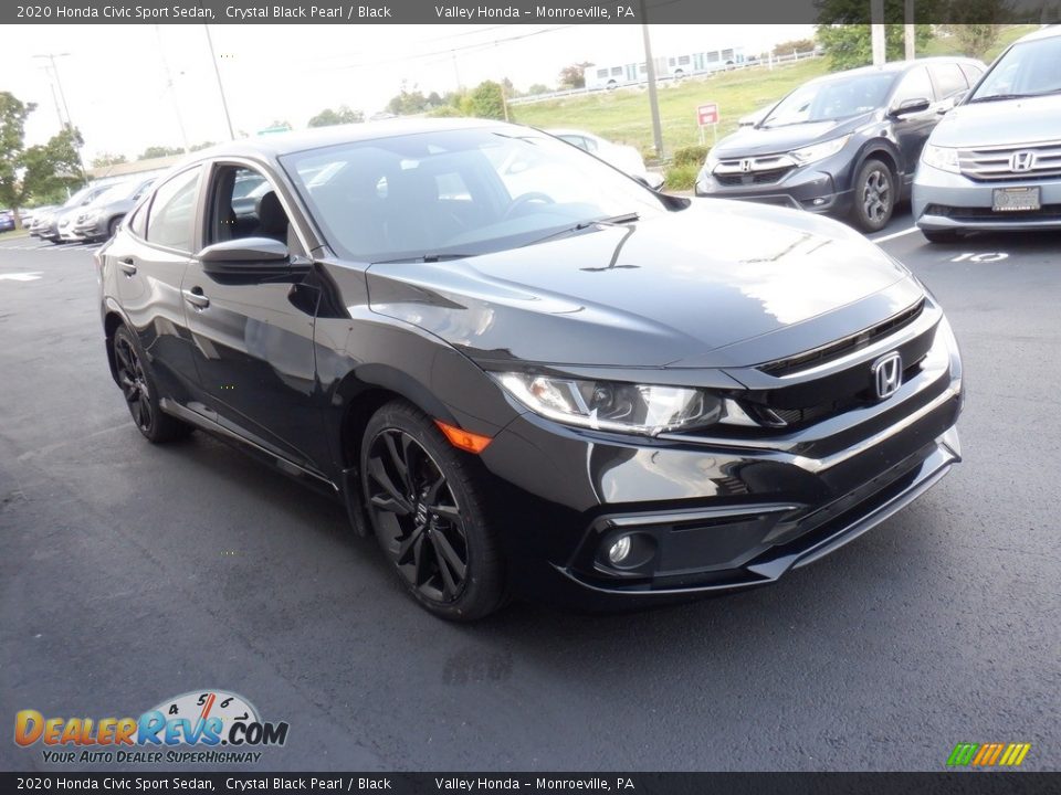 2020 Honda Civic Sport Sedan Crystal Black Pearl / Black Photo #3