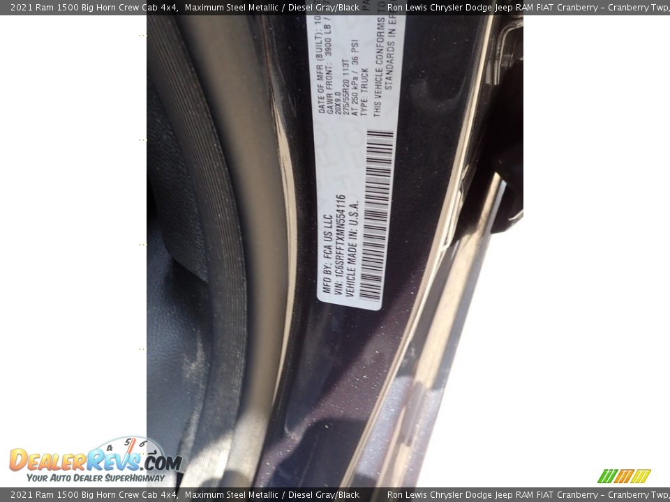 2021 Ram 1500 Big Horn Crew Cab 4x4 Maximum Steel Metallic / Diesel Gray/Black Photo #20