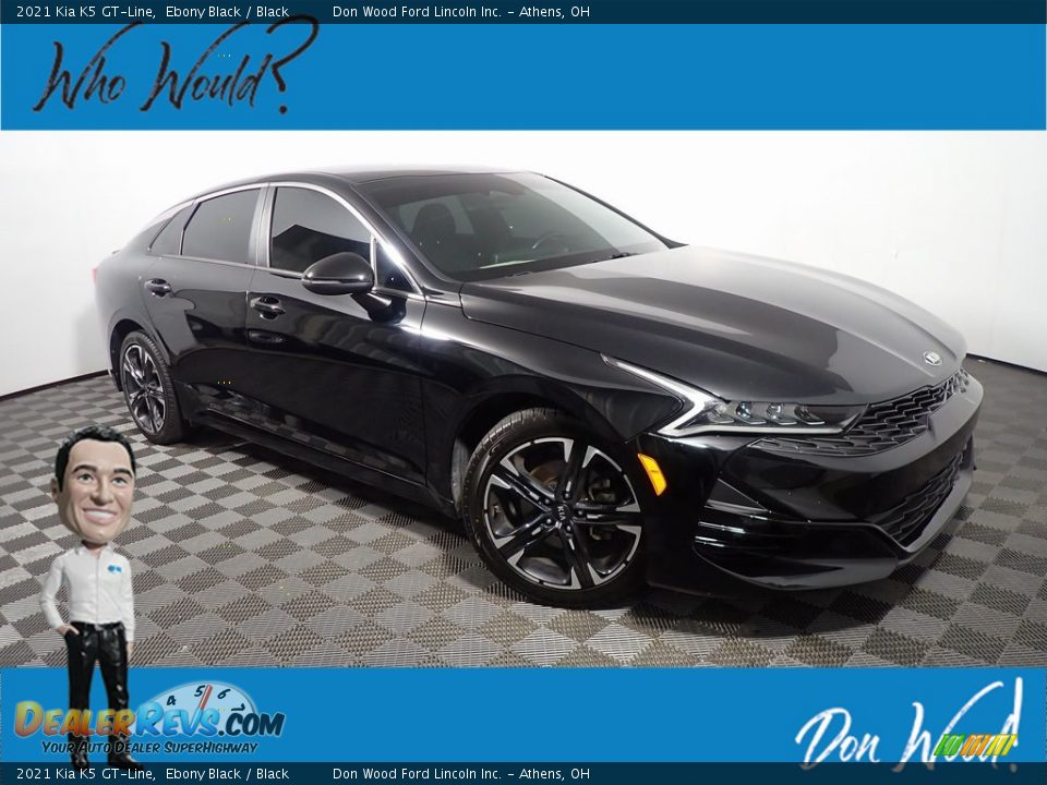 2021 Kia K5 GT-Line Ebony Black / Black Photo #1