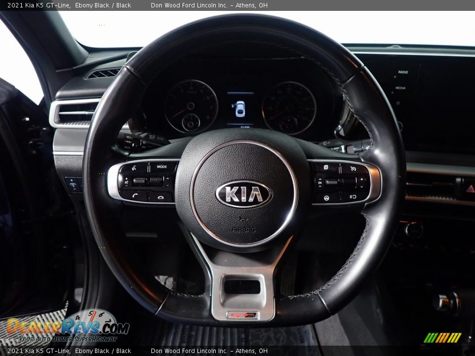 2021 Kia K5 GT-Line Ebony Black / Black Photo #22
