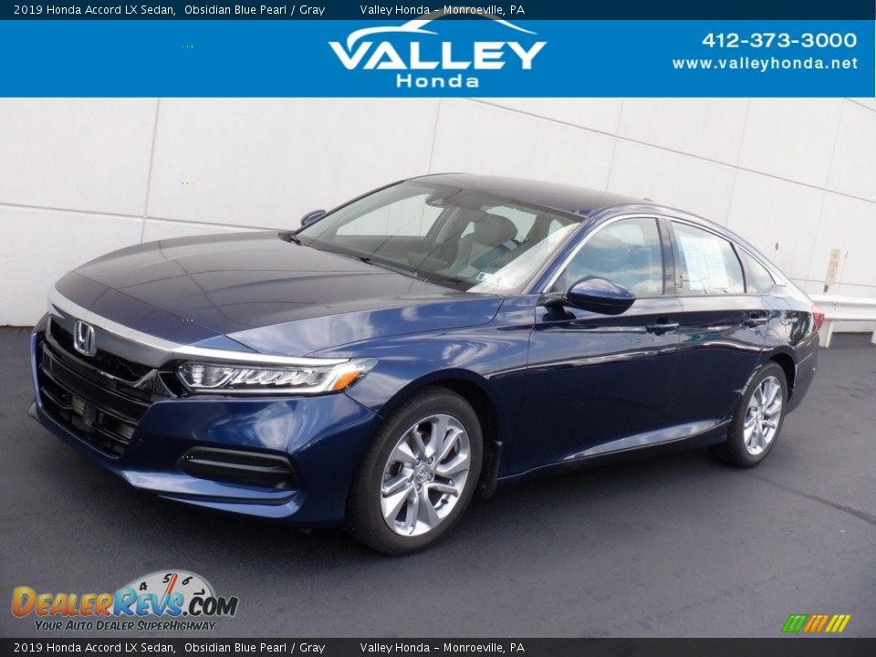 2019 Honda Accord LX Sedan Obsidian Blue Pearl / Gray Photo #1