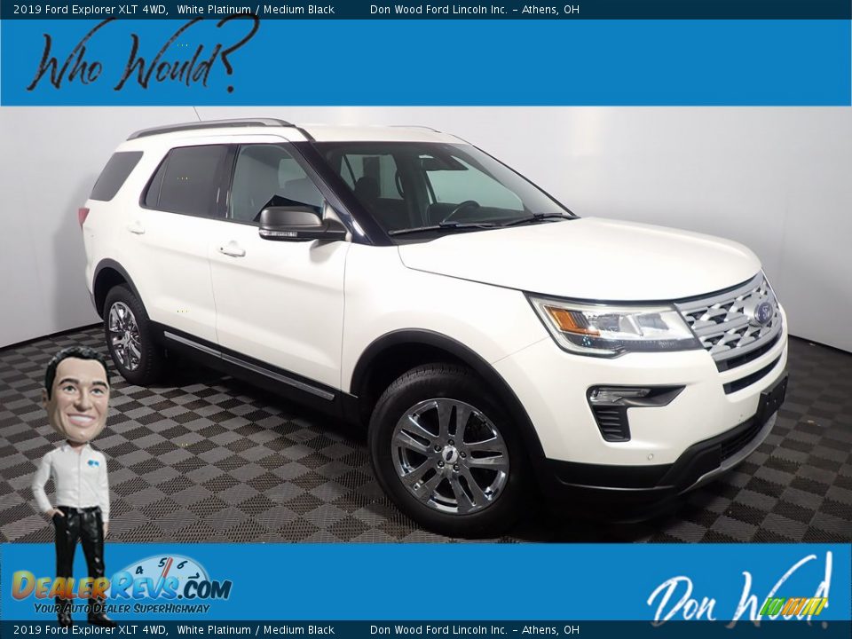 2019 Ford Explorer XLT 4WD White Platinum / Medium Black Photo #1