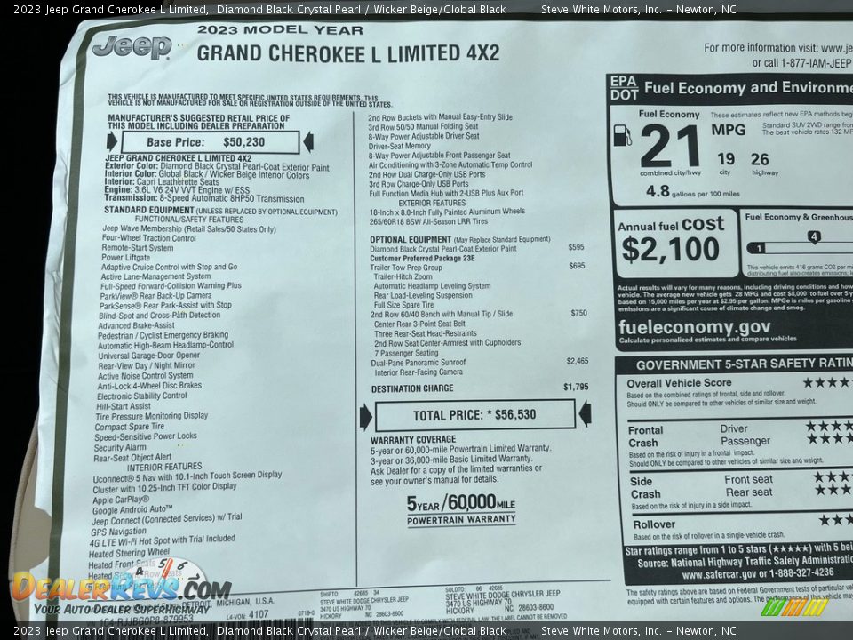 2023 Jeep Grand Cherokee L Limited Window Sticker Photo #31