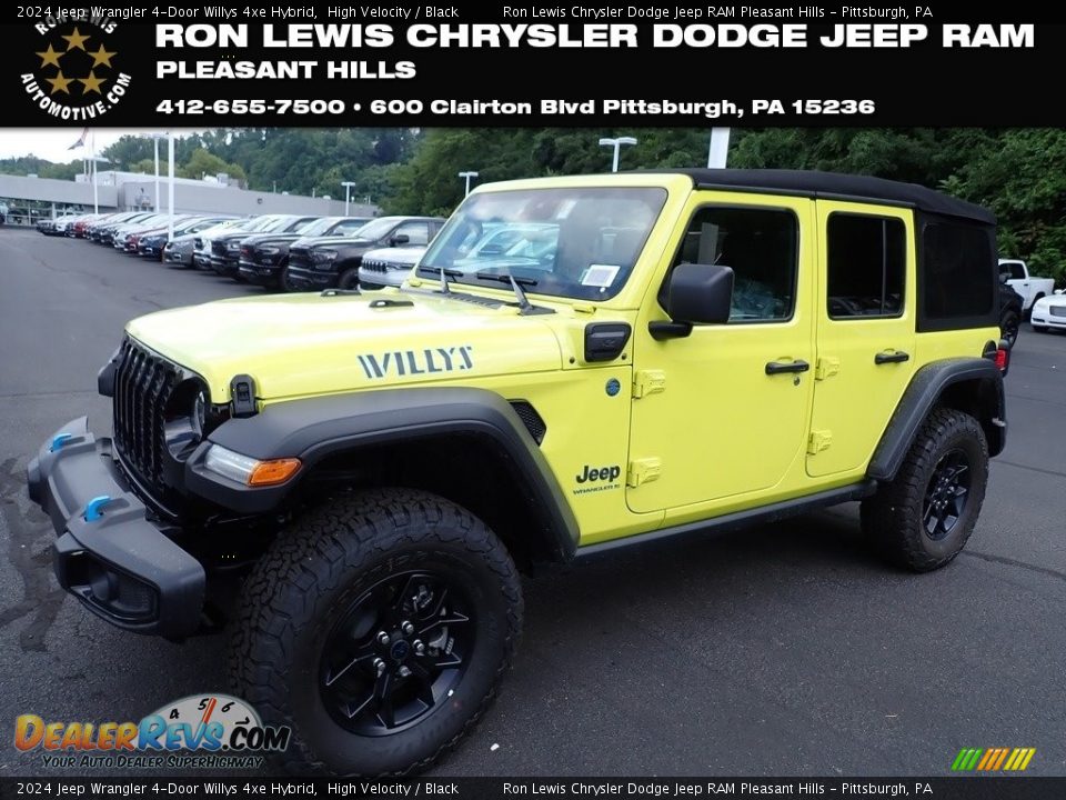 2024 Jeep Wrangler 4-Door Willys 4xe Hybrid High Velocity / Black Photo #1