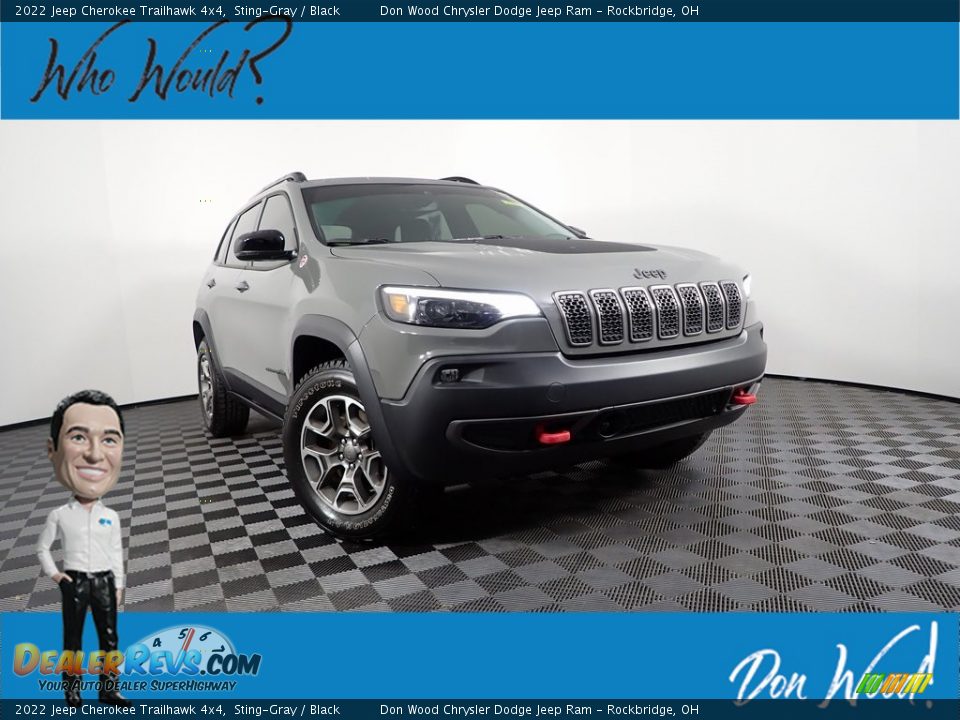 2022 Jeep Cherokee Trailhawk 4x4 Sting-Gray / Black Photo #1