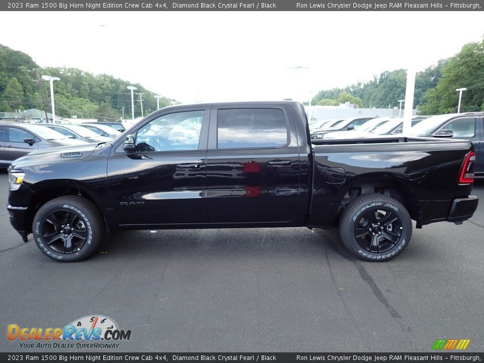 2023 Ram 1500 Big Horn Night Edition Crew Cab 4x4 Diamond Black Crystal Pearl / Black Photo #2