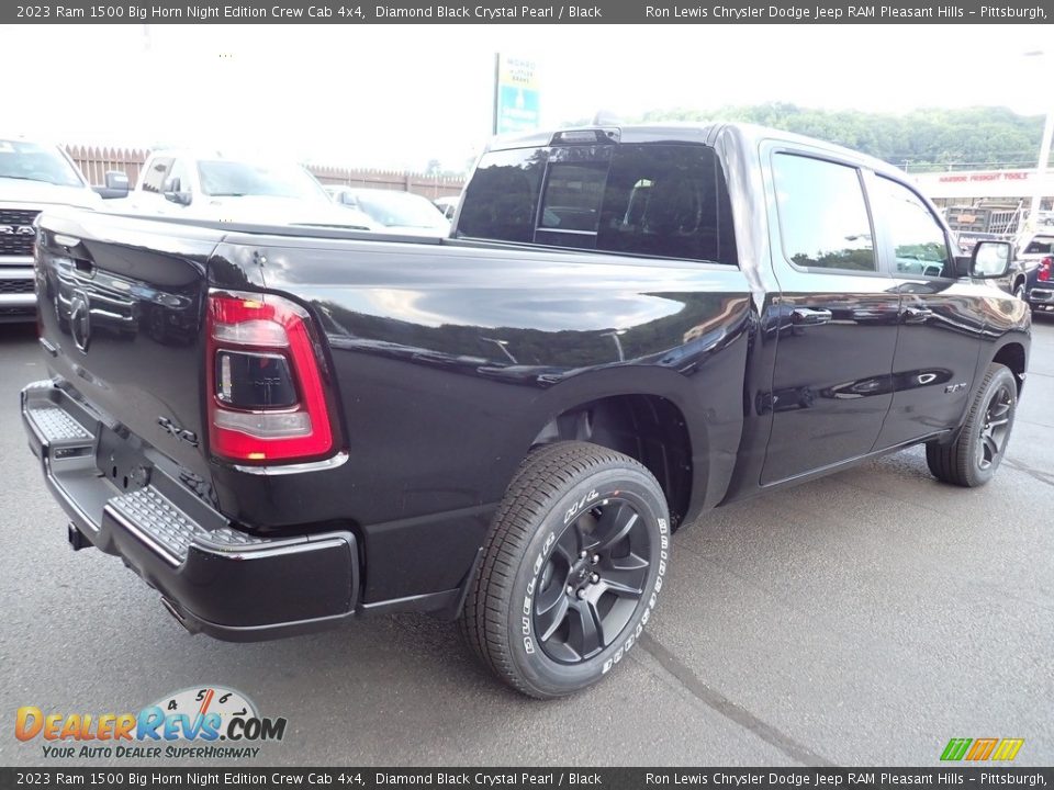 2023 Ram 1500 Big Horn Night Edition Crew Cab 4x4 Diamond Black Crystal Pearl / Black Photo #6