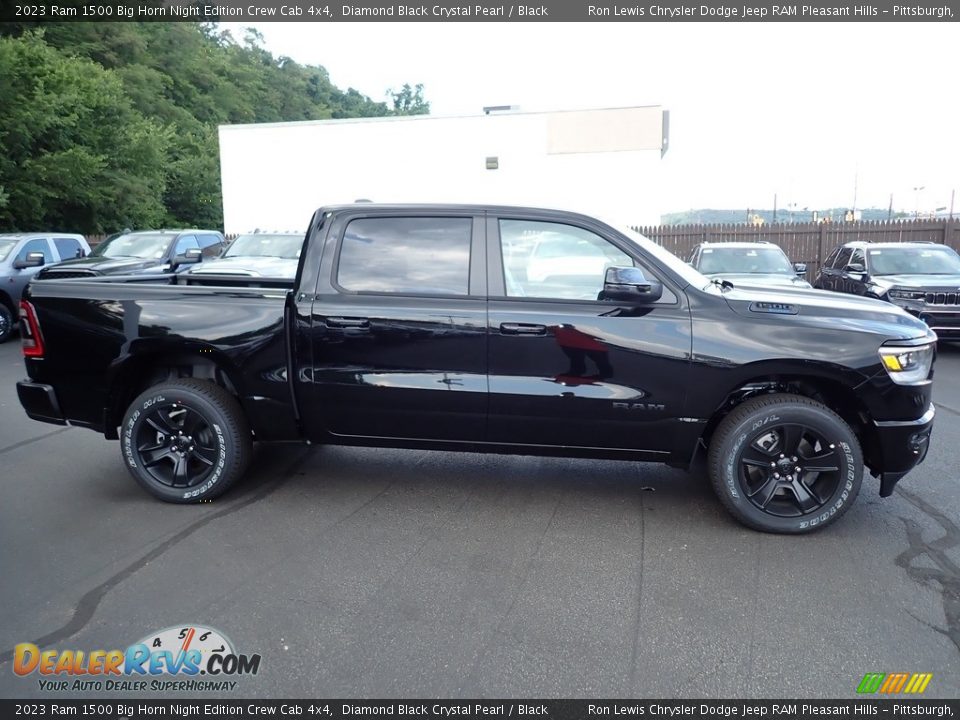 2023 Ram 1500 Big Horn Night Edition Crew Cab 4x4 Diamond Black Crystal Pearl / Black Photo #7