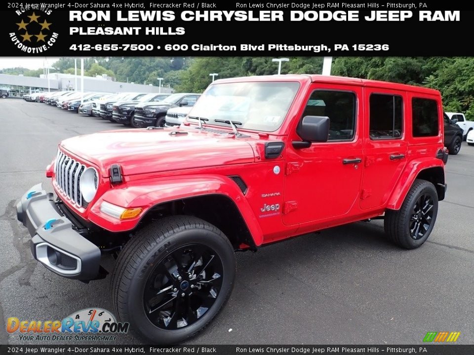 2024 Jeep Wrangler 4-Door Sahara 4xe Hybrid Firecracker Red / Black Photo #1