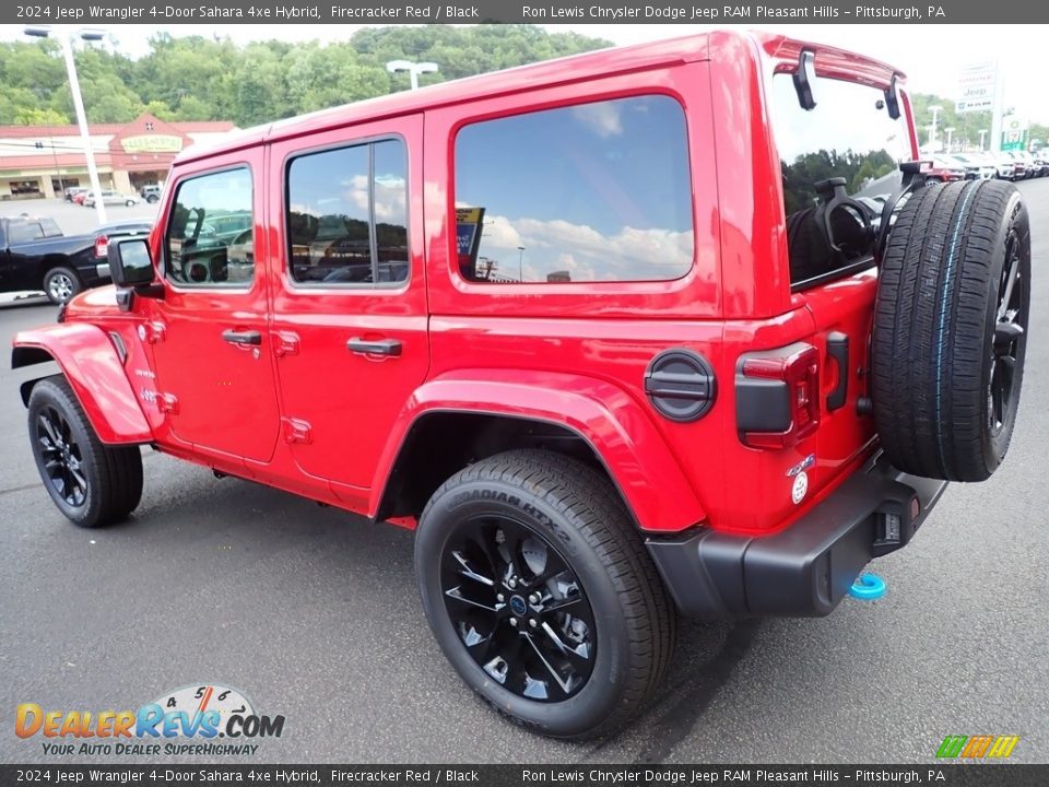 2024 Jeep Wrangler 4-Door Sahara 4xe Hybrid Firecracker Red / Black Photo #3