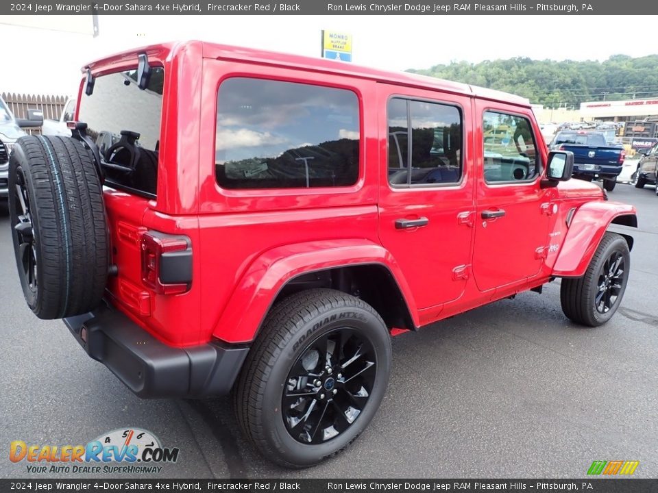 2024 Jeep Wrangler 4-Door Sahara 4xe Hybrid Firecracker Red / Black Photo #6