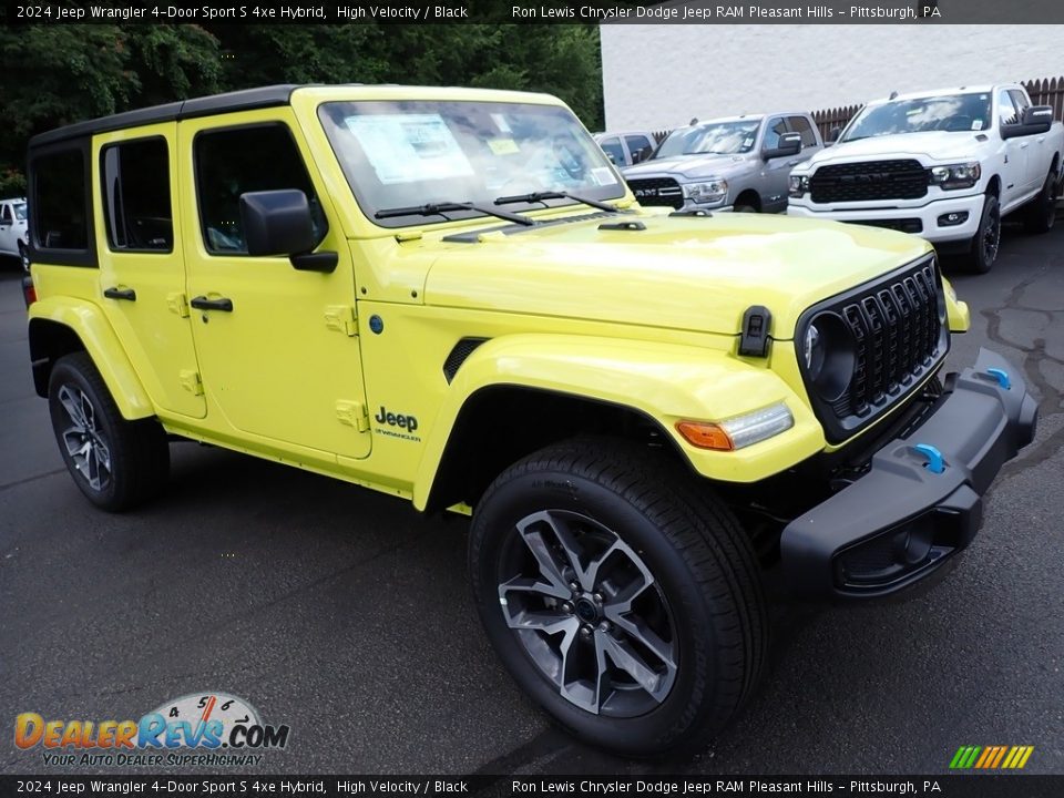 Front 3/4 View of 2024 Jeep Wrangler 4-Door Sport S 4xe Hybrid Photo #8