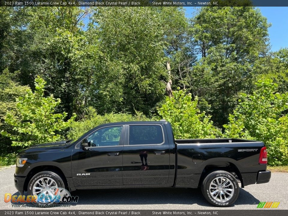 2023 Ram 1500 Laramie Crew Cab 4x4 Diamond Black Crystal Pearl / Black Photo #1