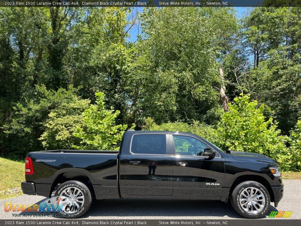 Diamond Black Crystal Pearl 2023 Ram 1500 Laramie Crew Cab 4x4 Photo #6
