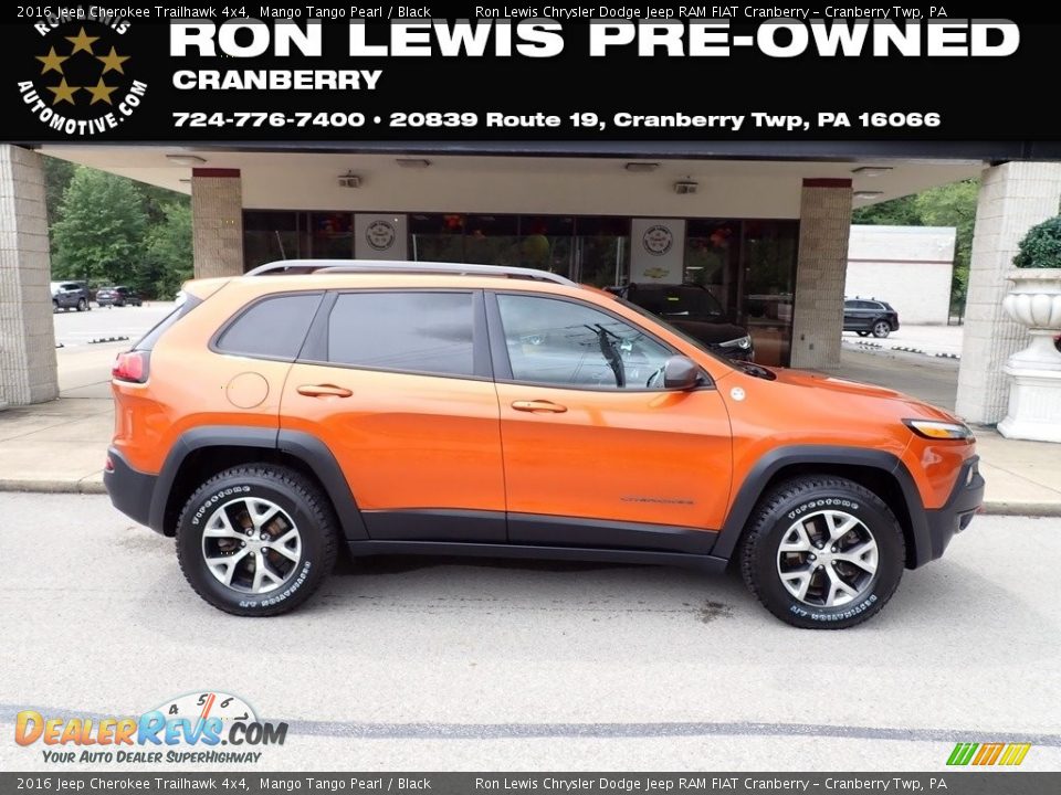 2016 Jeep Cherokee Trailhawk 4x4 Mango Tango Pearl / Black Photo #1