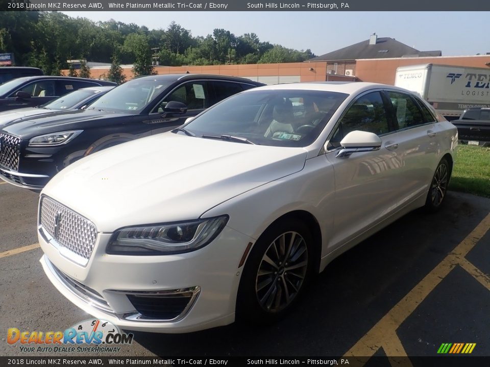 2018 Lincoln MKZ Reserve AWD White Platinum Metallic Tri-Coat / Ebony Photo #1