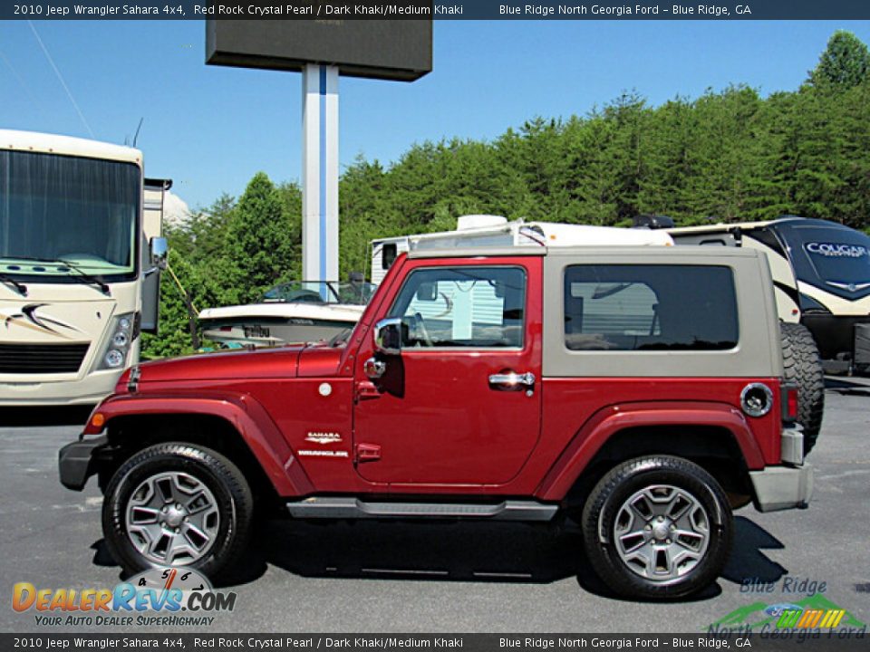 2010 Jeep Wrangler Sahara 4x4 Red Rock Crystal Pearl / Dark Khaki/Medium Khaki Photo #2