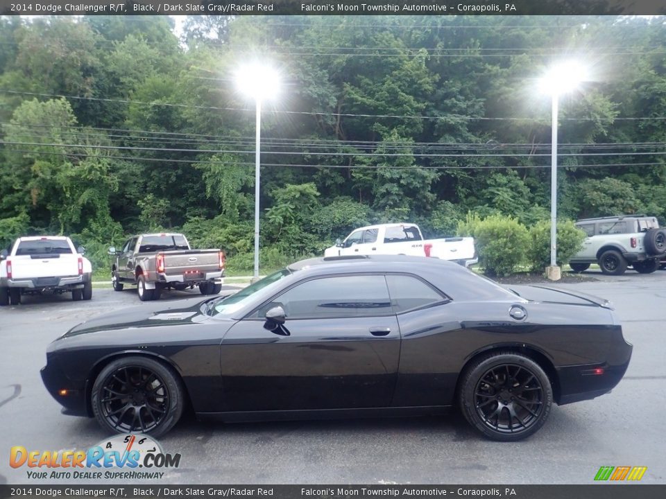 2014 Dodge Challenger R/T Black / Dark Slate Gray/Radar Red Photo #7