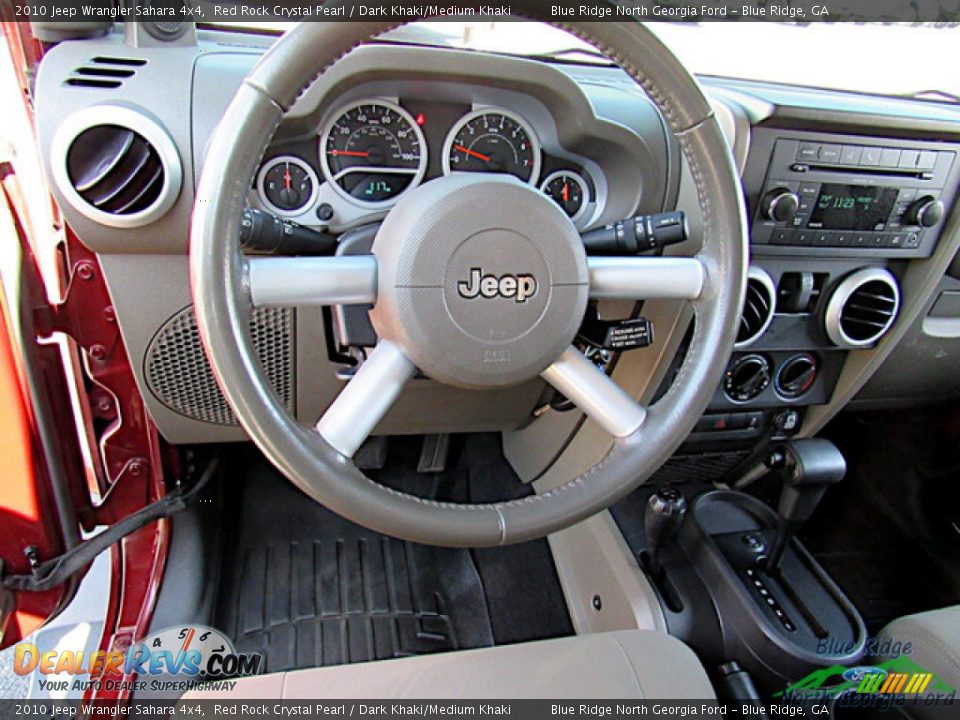 2010 Jeep Wrangler Sahara 4x4 Red Rock Crystal Pearl / Dark Khaki/Medium Khaki Photo #15