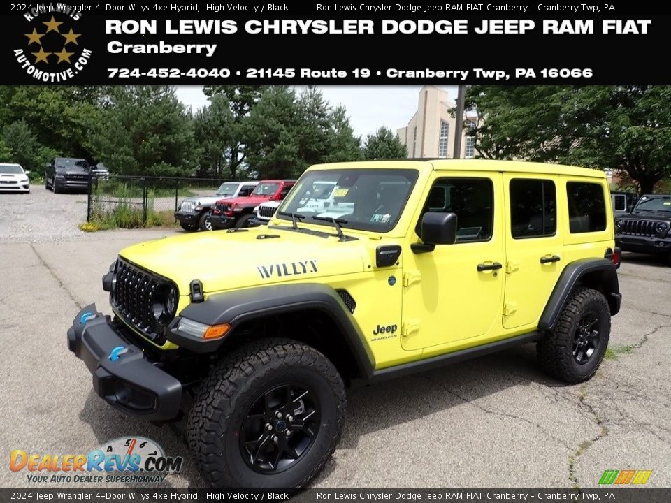 2024 Jeep Wrangler 4-Door Willys 4xe Hybrid High Velocity / Black Photo #1