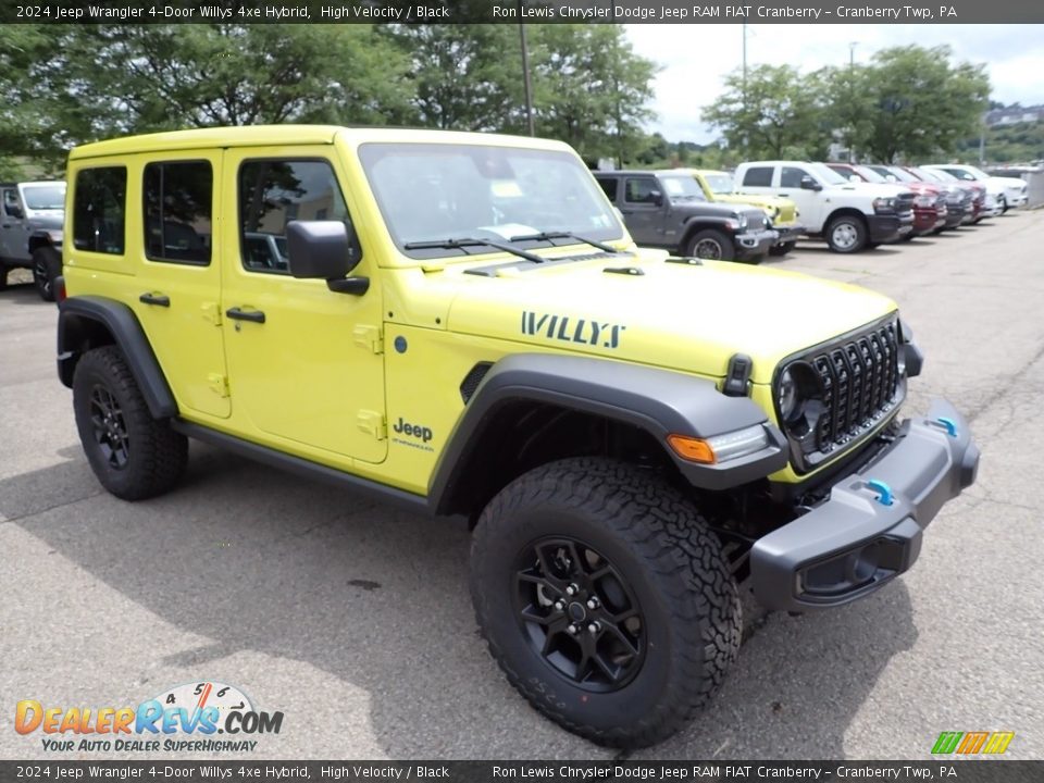 Front 3/4 View of 2024 Jeep Wrangler 4-Door Willys 4xe Hybrid Photo #7