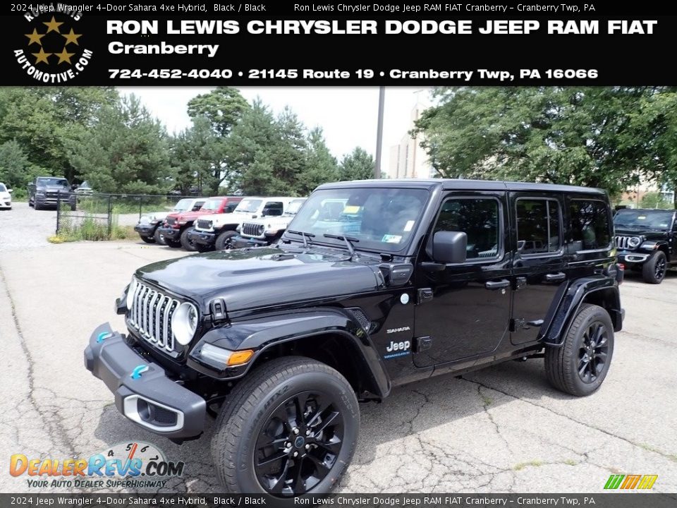 2024 Jeep Wrangler 4-Door Sahara 4xe Hybrid Black / Black Photo #1