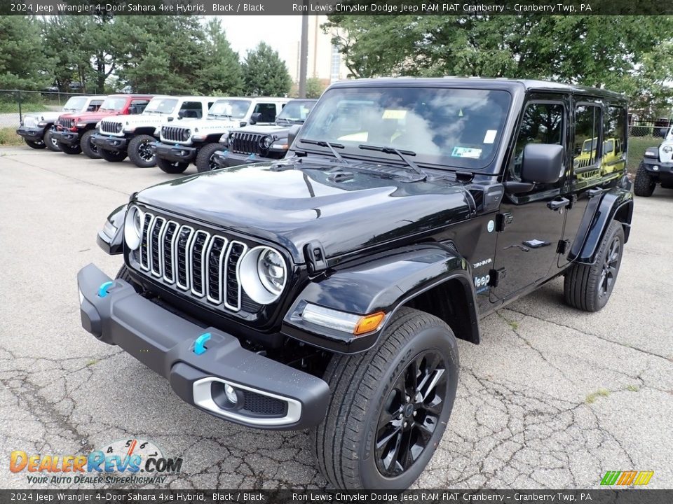 Black 2024 Jeep Wrangler 4-Door Sahara 4xe Hybrid Photo #9