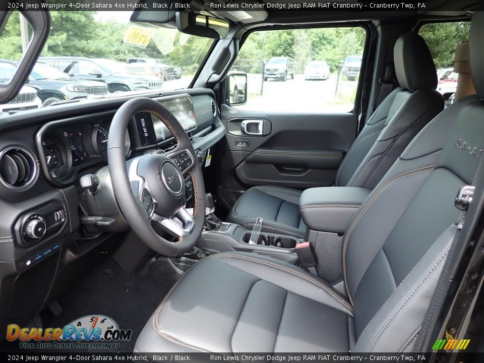 Black Interior - 2024 Jeep Wrangler 4-Door Sahara 4xe Hybrid Photo #13