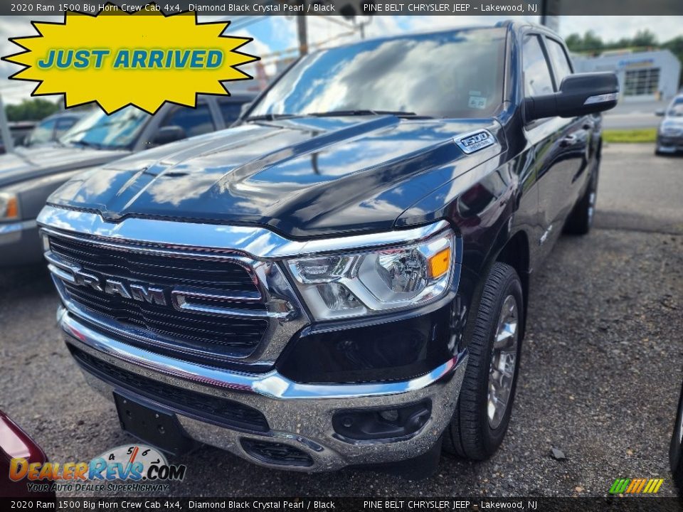 2020 Ram 1500 Big Horn Crew Cab 4x4 Diamond Black Crystal Pearl / Black Photo #1