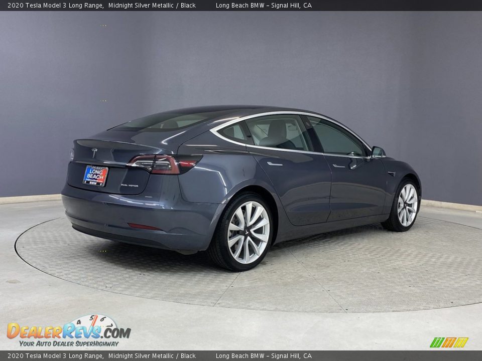 2020 Tesla Model 3 Long Range Midnight Silver Metallic / Black Photo #5