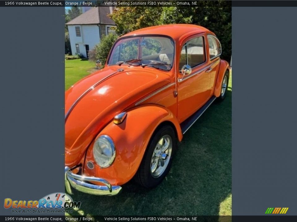 1966 Volkswagen Beetle Coupe Orange / Beige Photo #2