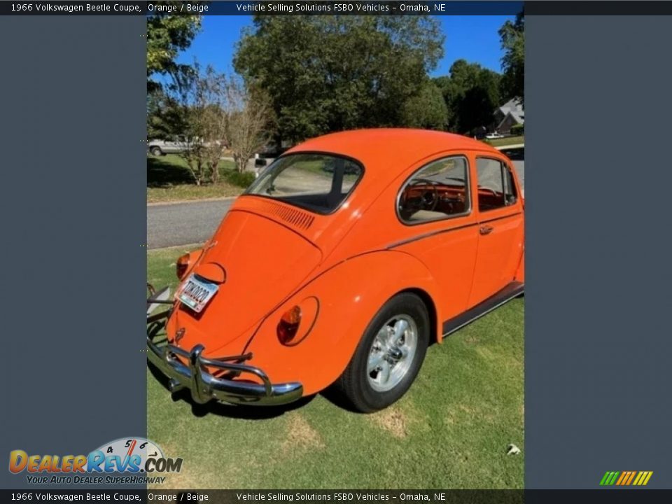 1966 Volkswagen Beetle Coupe Orange / Beige Photo #4