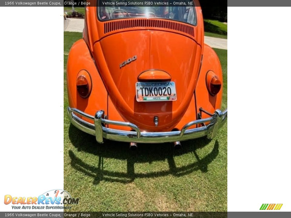 1966 Volkswagen Beetle Coupe Orange / Beige Photo #12