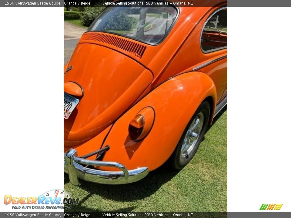1966 Volkswagen Beetle Coupe Orange / Beige Photo #13