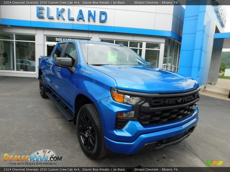 2024 Chevrolet Silverado 1500 Custom Crew Cab 4x4 Glacier Blue Metallic / Jet Black Photo #5