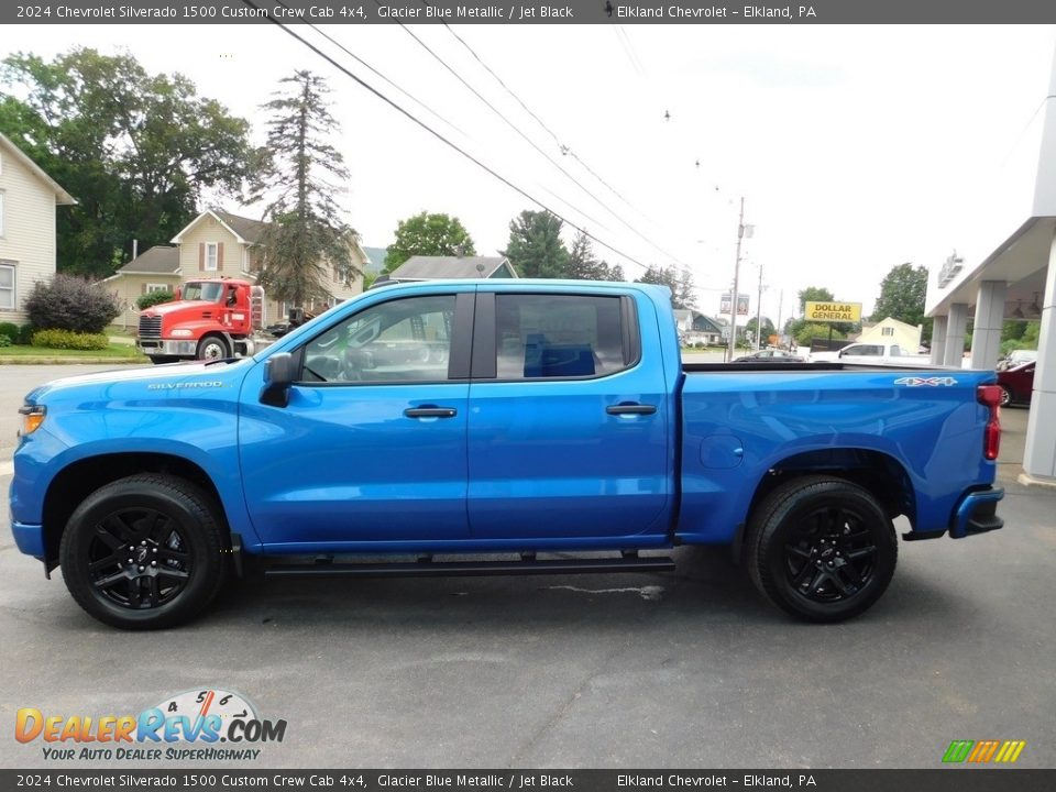 2024 Chevrolet Silverado 1500 Custom Crew Cab 4x4 Glacier Blue Metallic / Jet Black Photo #13