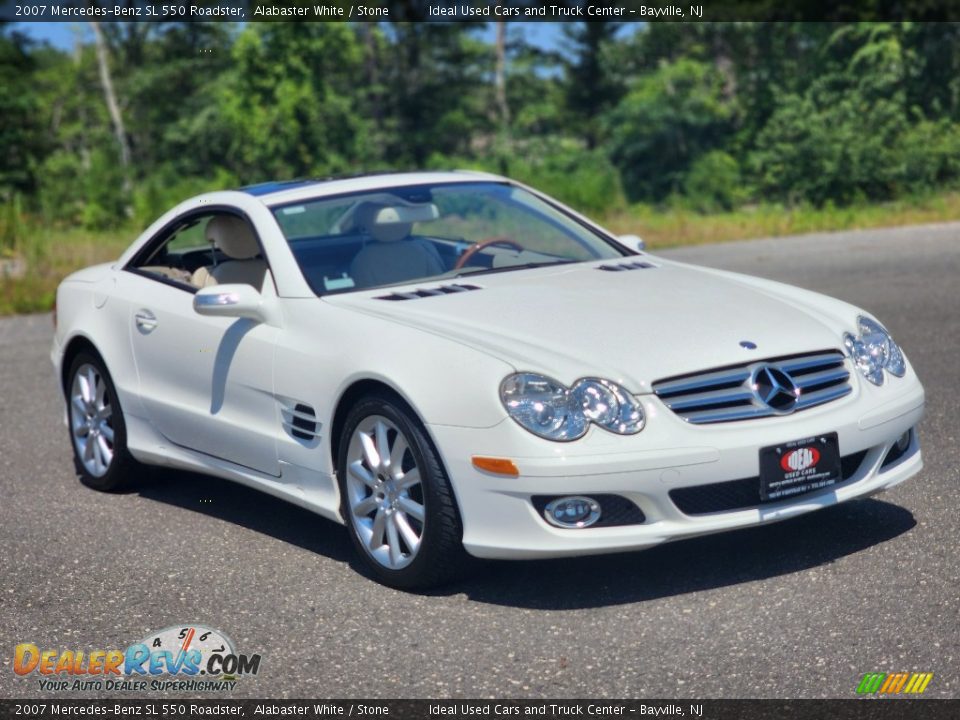 2007 Mercedes-Benz SL 550 Roadster Alabaster White / Stone Photo #3