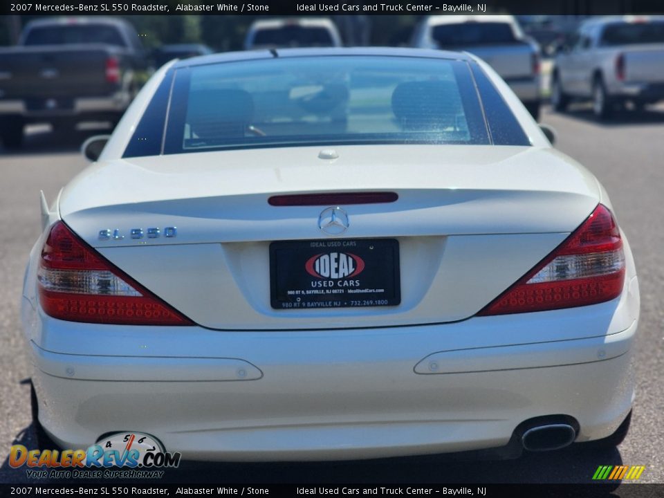 2007 Mercedes-Benz SL 550 Roadster Alabaster White / Stone Photo #5