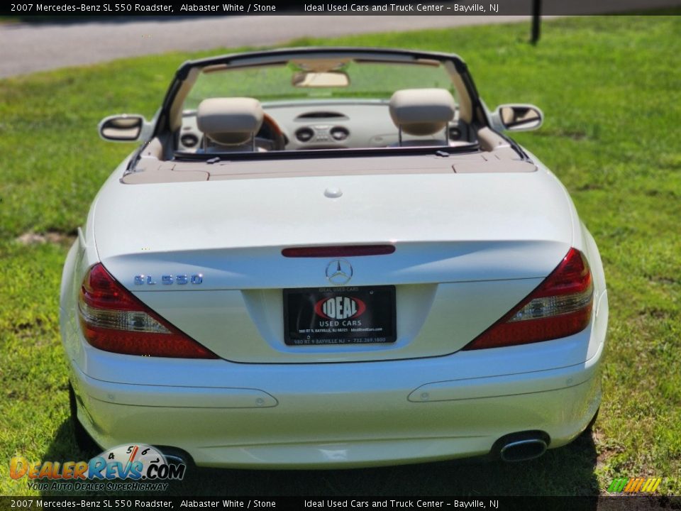 2007 Mercedes-Benz SL 550 Roadster Alabaster White / Stone Photo #6