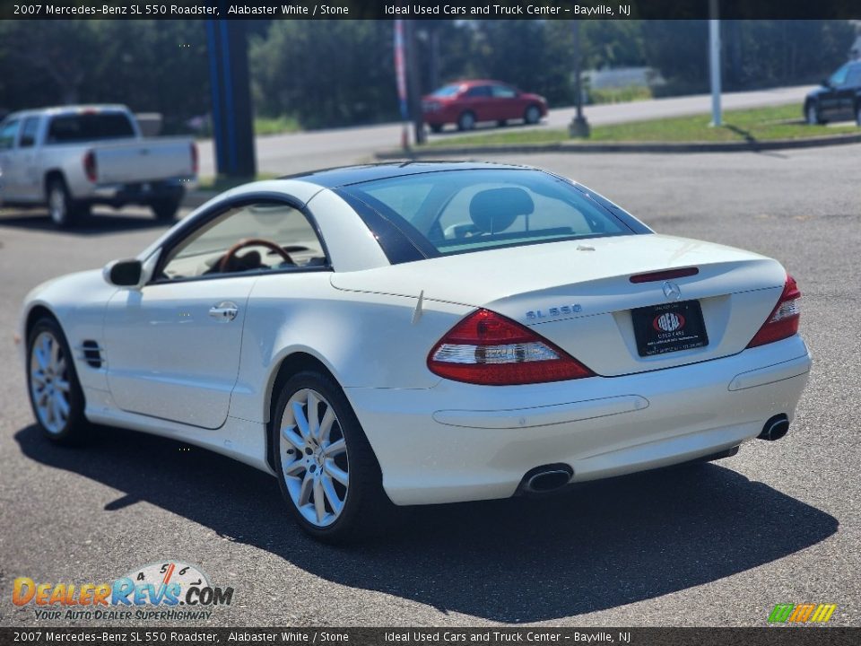 2007 Mercedes-Benz SL 550 Roadster Alabaster White / Stone Photo #8