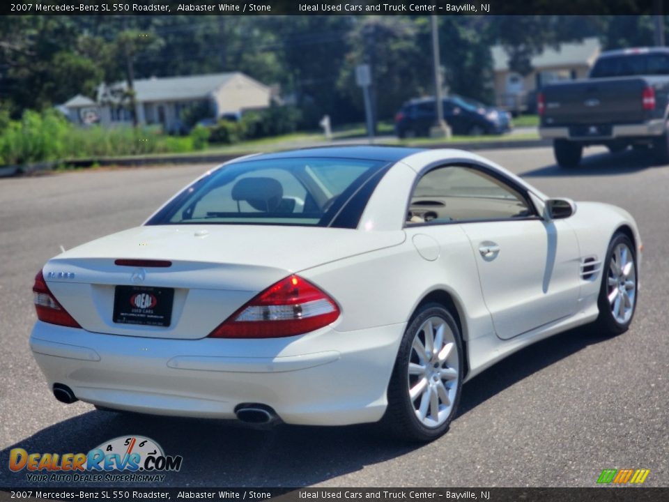 2007 Mercedes-Benz SL 550 Roadster Alabaster White / Stone Photo #9