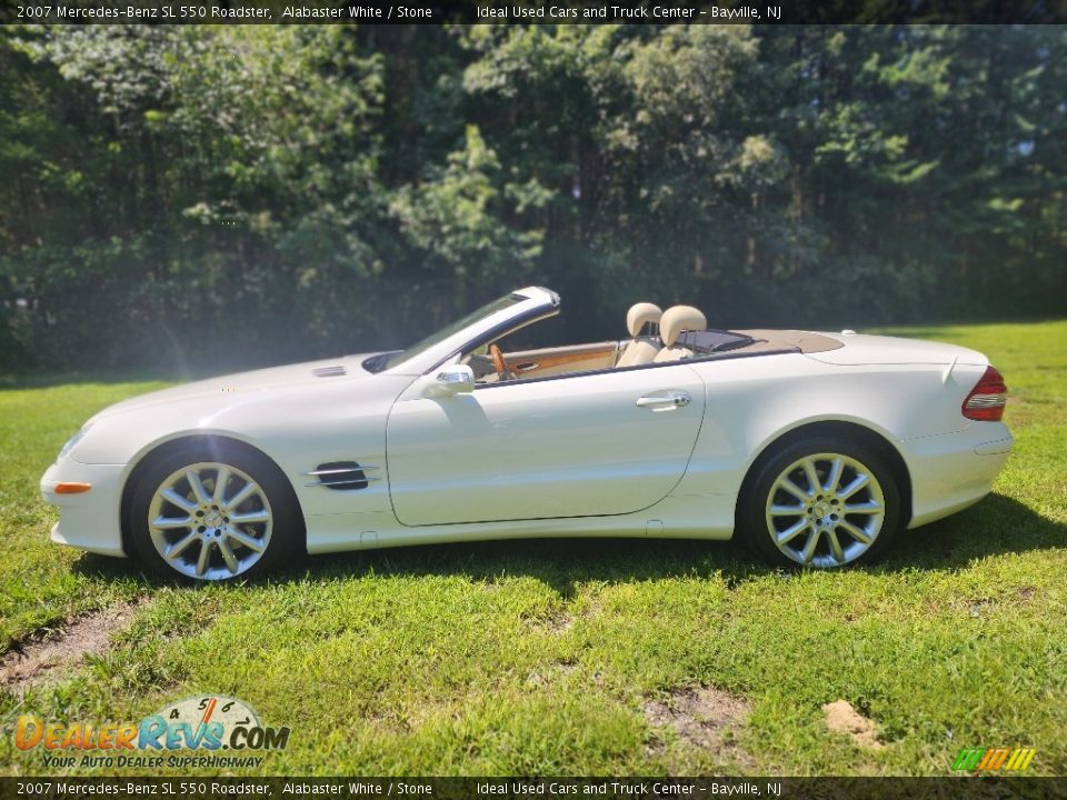 2007 Mercedes-Benz SL 550 Roadster Alabaster White / Stone Photo #10