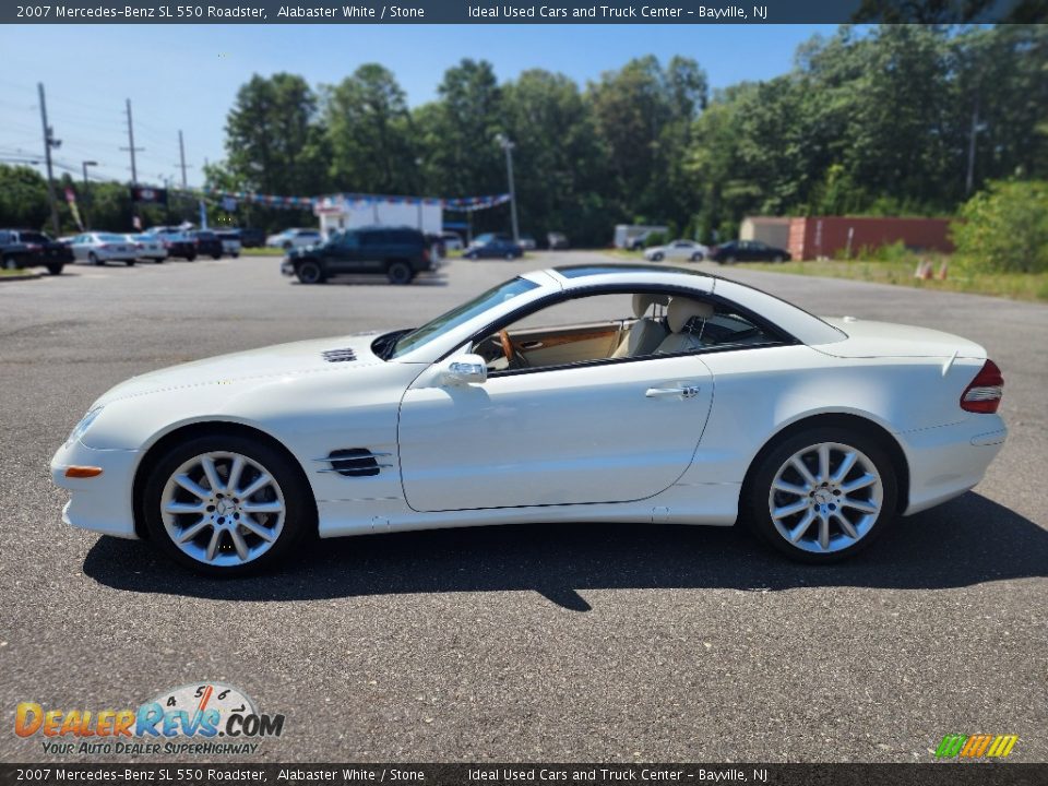 2007 Mercedes-Benz SL 550 Roadster Alabaster White / Stone Photo #11