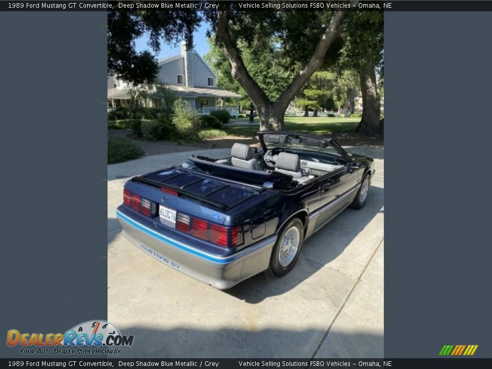 1989 Ford Mustang GT Convertible Deep Shadow Blue Metallic / Grey Photo #14