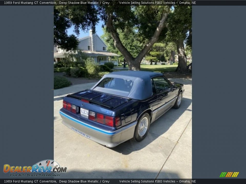 1989 Ford Mustang GT Convertible Deep Shadow Blue Metallic / Grey Photo #15