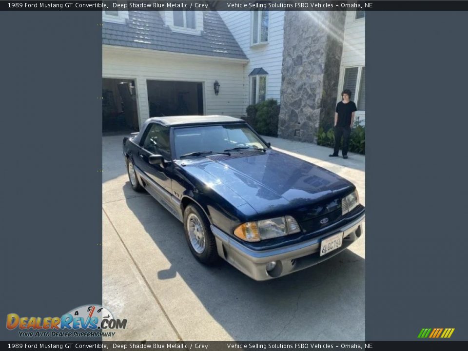 1989 Ford Mustang GT Convertible Deep Shadow Blue Metallic / Grey Photo #20