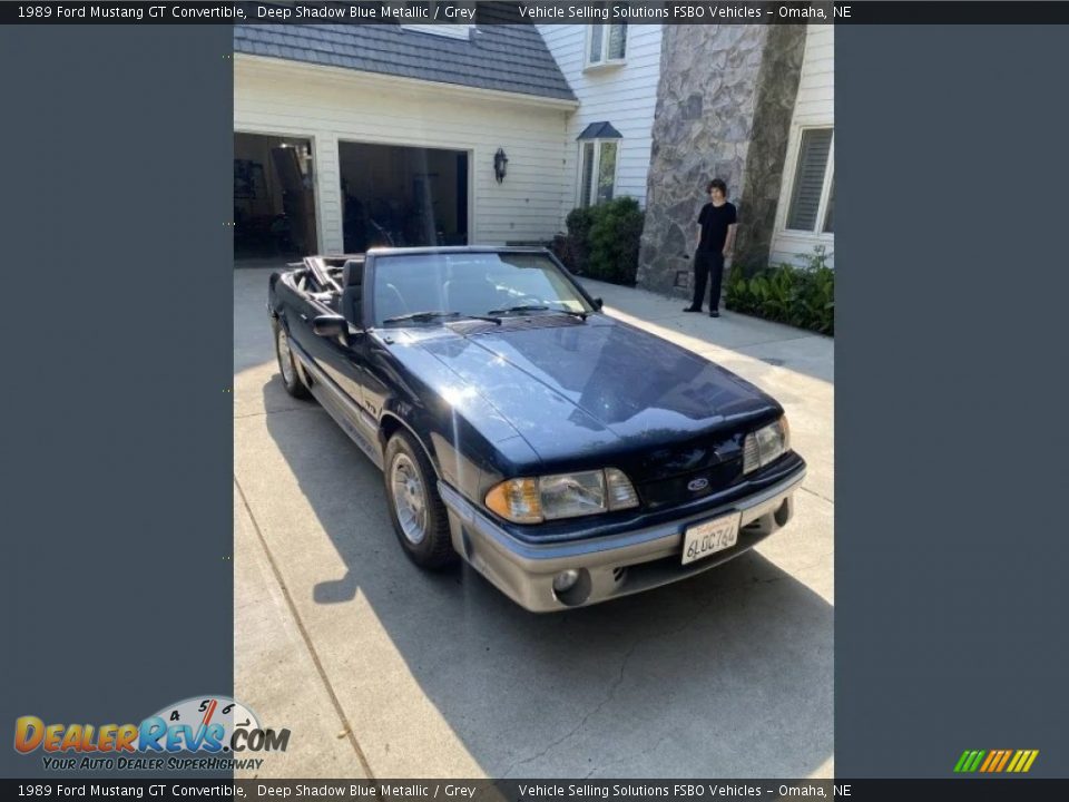 1989 Ford Mustang GT Convertible Deep Shadow Blue Metallic / Grey Photo #21