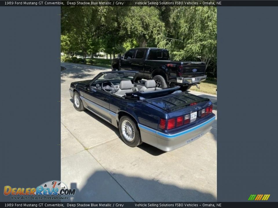 1989 Ford Mustang GT Convertible Deep Shadow Blue Metallic / Grey Photo #23