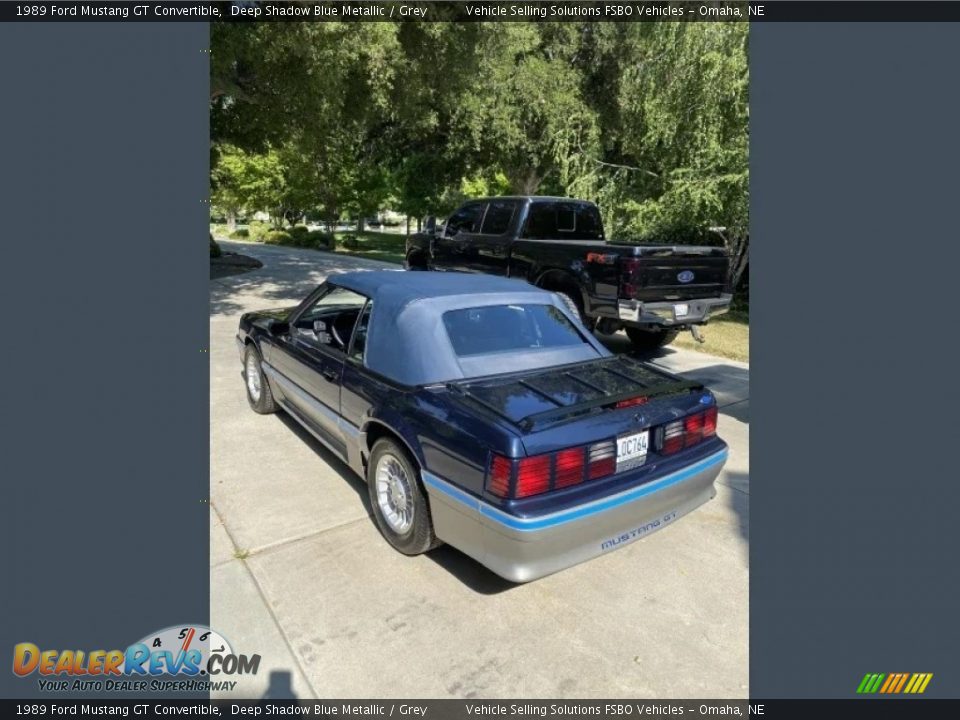 1989 Ford Mustang GT Convertible Deep Shadow Blue Metallic / Grey Photo #24