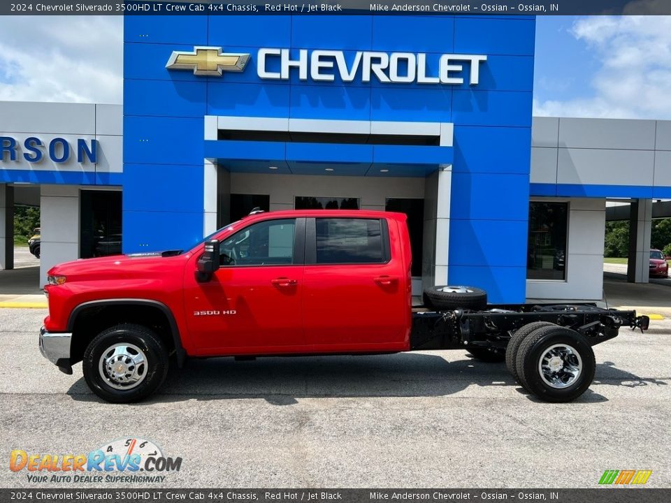 Red Hot 2024 Chevrolet Silverado 3500HD LT Crew Cab 4x4 Chassis Photo #1